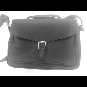 Coach Logan Black Napa Leather Messenger bag