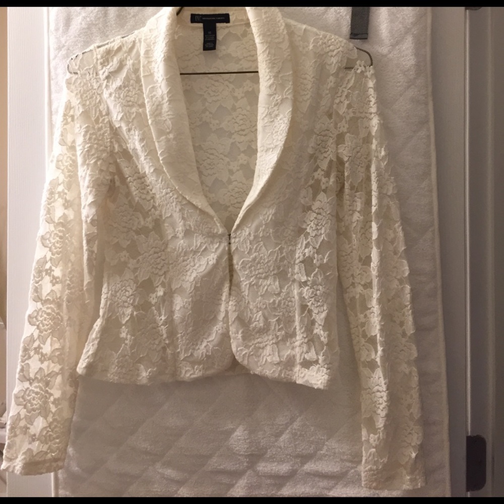 INC lace jacket. Cream. XS