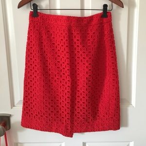 JCrew Eyelet Pencil Skirt