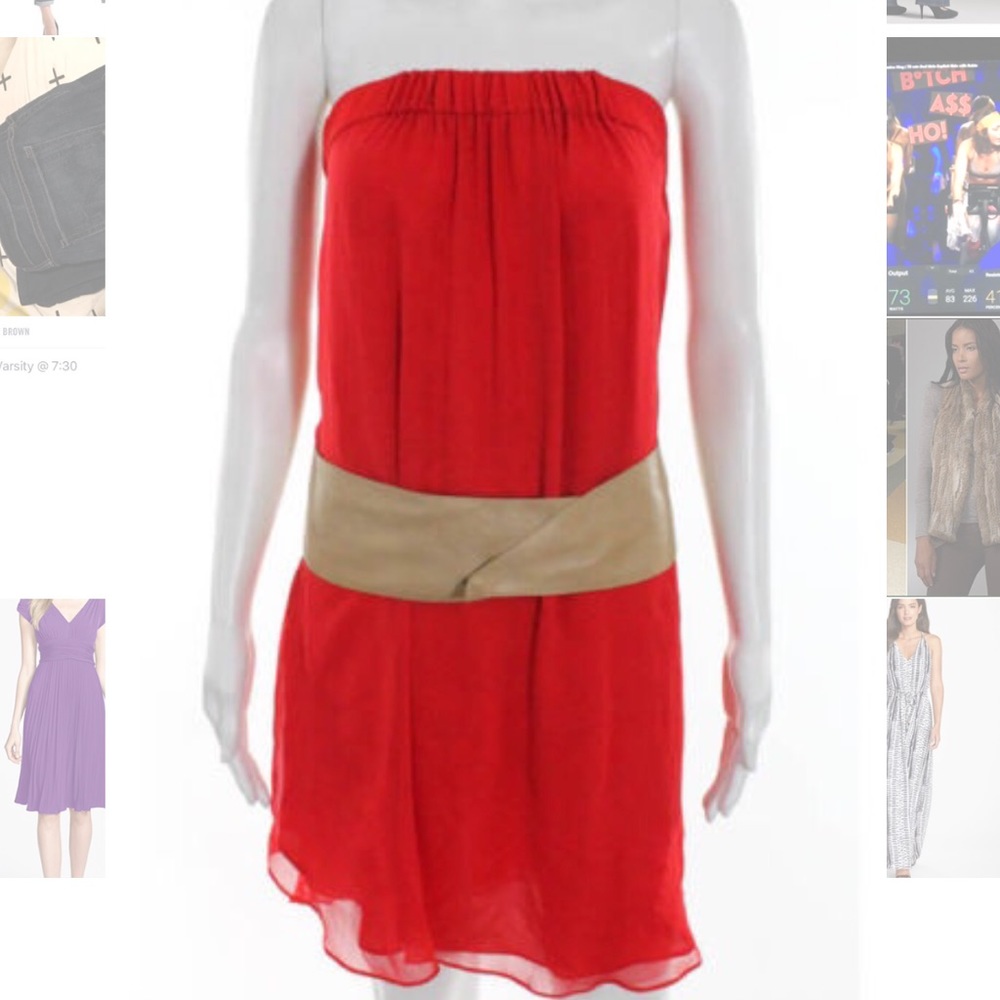 Haute Hippie Tube Dress with Suede Belt
