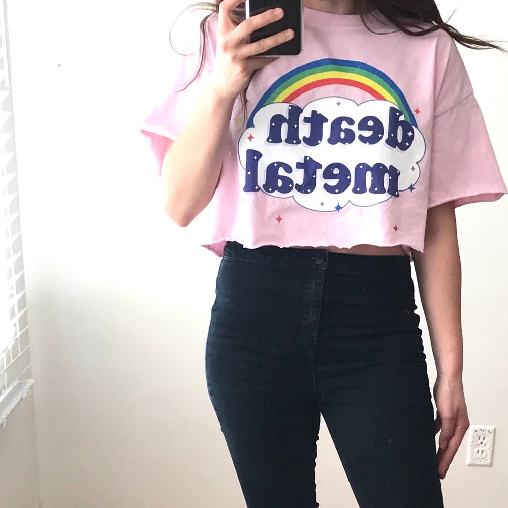 vintage death metal crop top shirt
