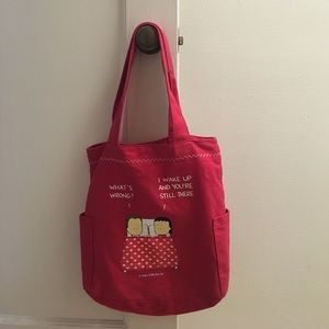 Angry Little Girls cute red tote bag