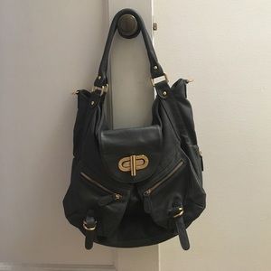 Melie Bianco Grey Alyssa Satchel Hobo Shoulder Bag