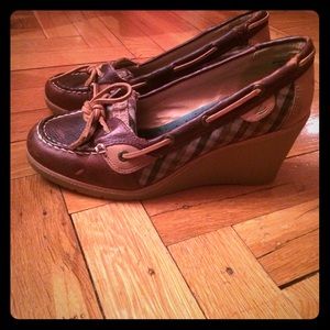 Sperry Top Sider plaid wedges