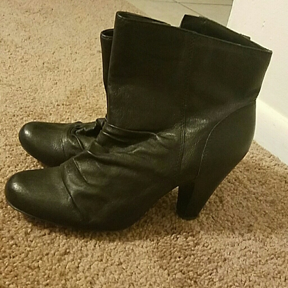 Black leather boots