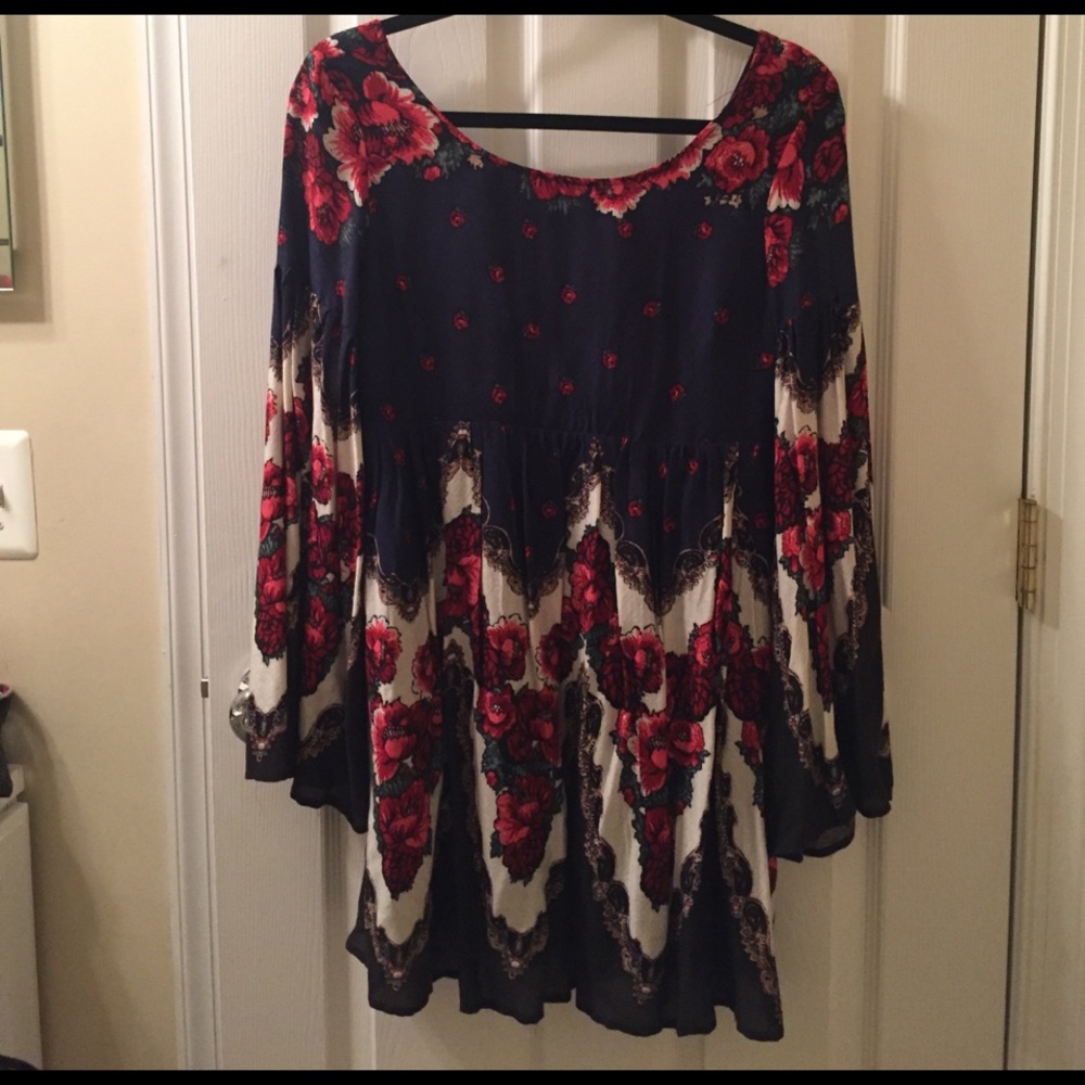 Free People Printed Babydoll Dress