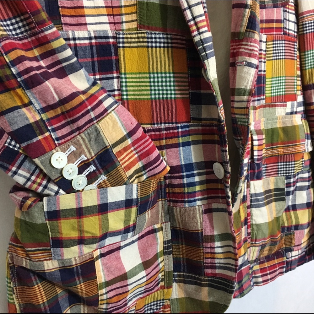 New Polo Ralph 100% cotton Madras patchwork jacket