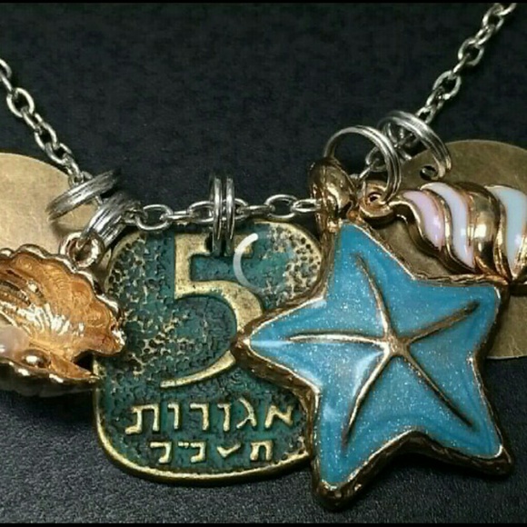 STARFISH OYSTER SHELL TIBETAN SILVER NECKLACE 18" - Picture 2 of 2