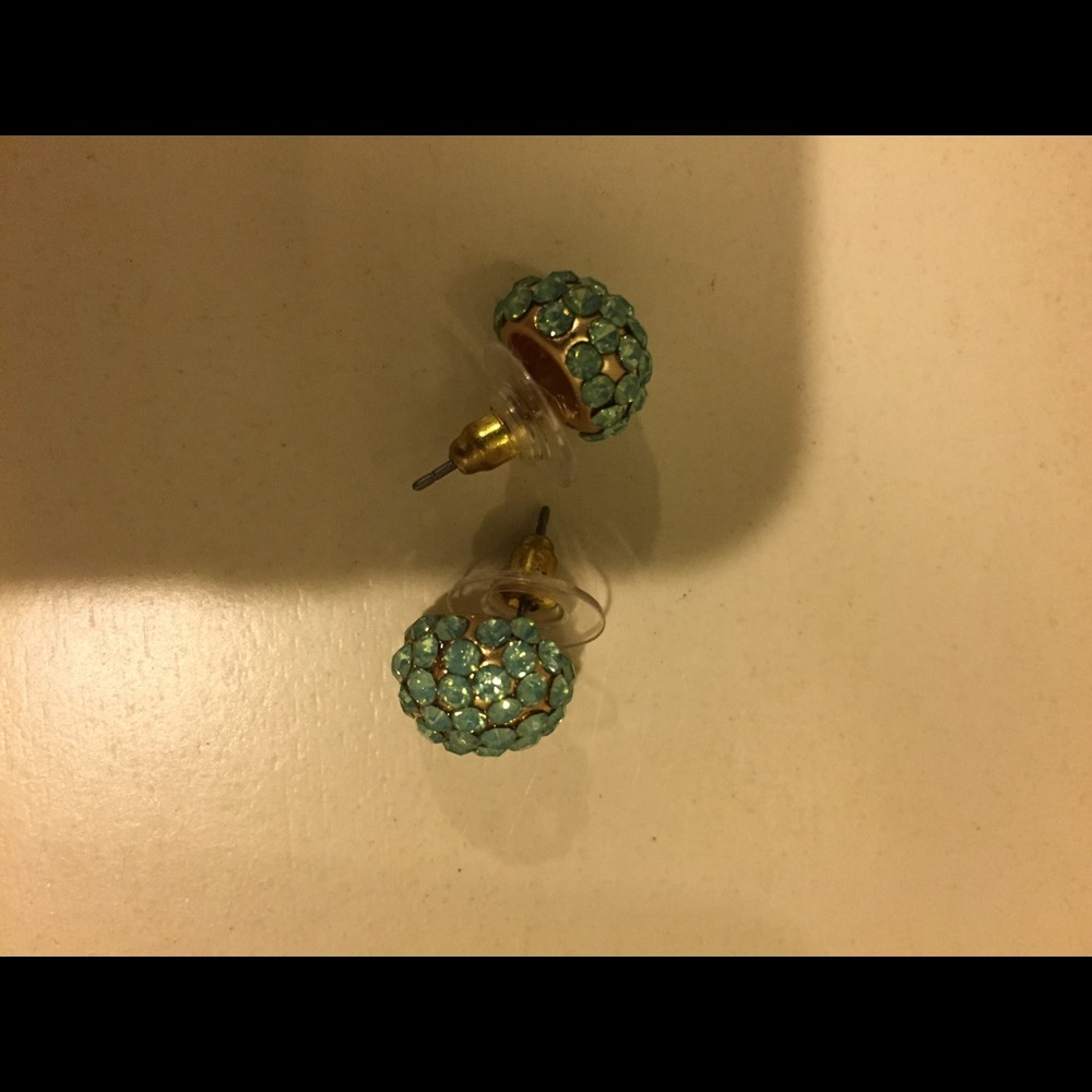 Green stone studs
