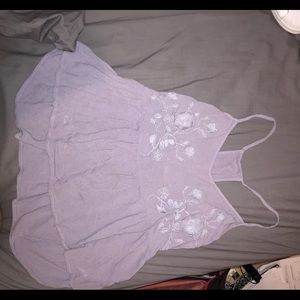 Bohemian lavender embroidered tank