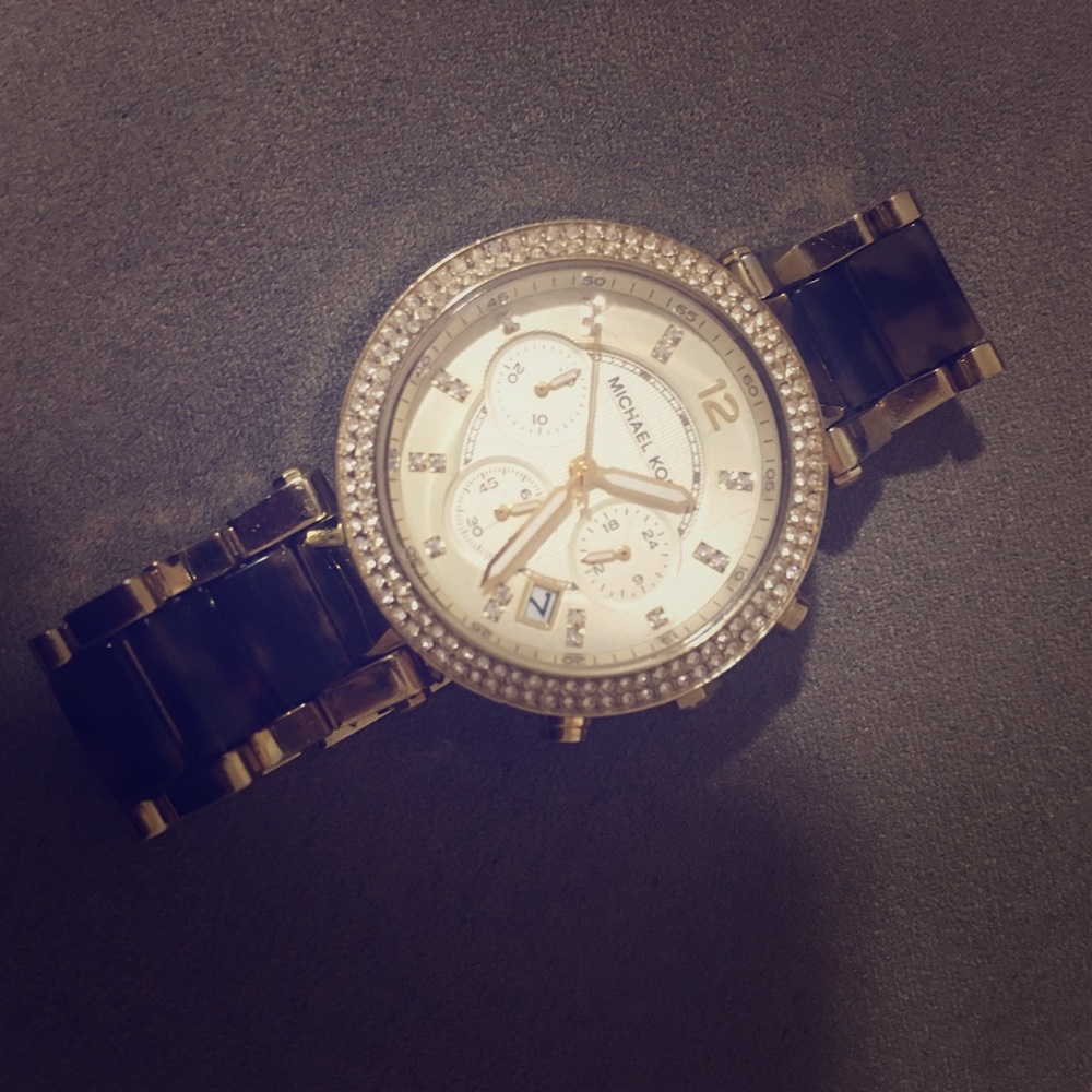 Michael Kors tortoiseshell and gold watch