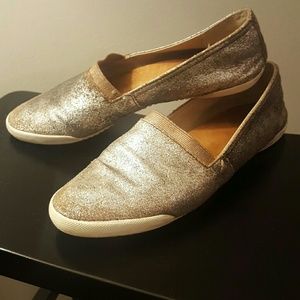 Metallic shimmee frye flats