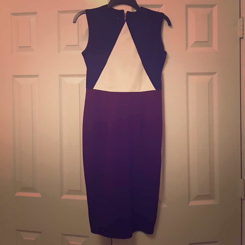 Fitted colorblock midi dress