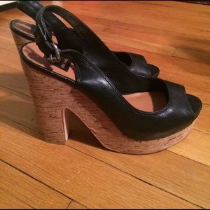 Dolce Vita peep toe sling back platforms