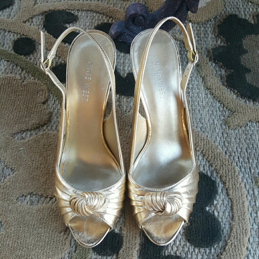 Nine West gold shoes
