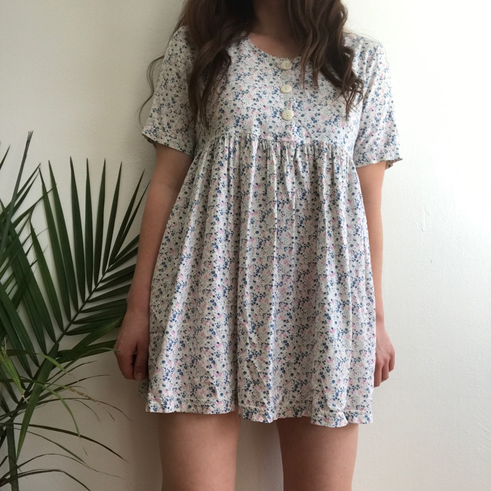 vintage anchor blue babydoll dress