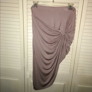 Nude asymmetrical skirt