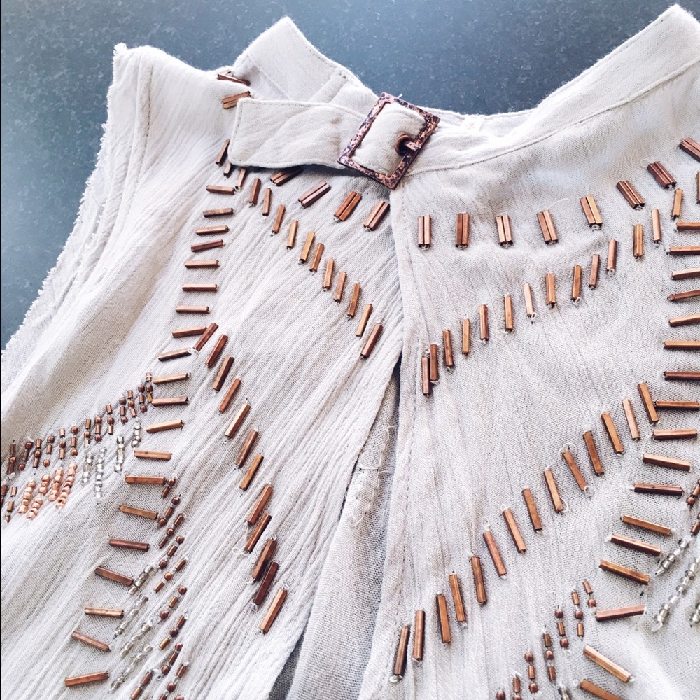 ❗️SOLD ❗️Free People Open Back Beaded Top - Picture 4 of 4