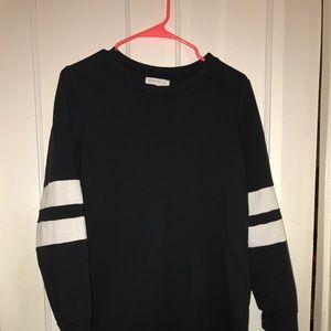 Black T-Shirt Dress w/ White Stripes