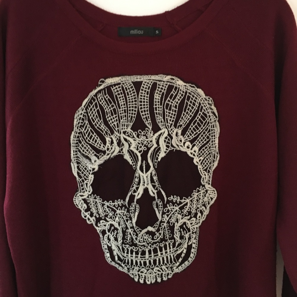 High Low Skull Sweater