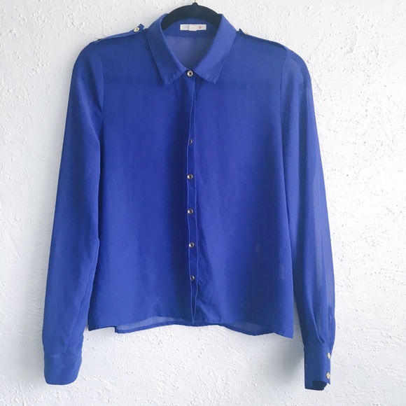 Blue Long sleeve button up - Picture 1 of 5