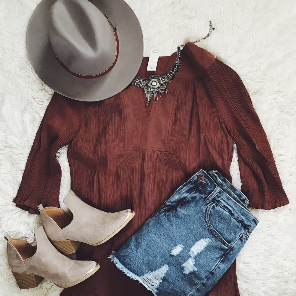 Dark Mauve Purple Blouse