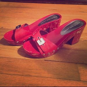 Red Marc by Marc Jacobs Dr. Scholl styled clogs.