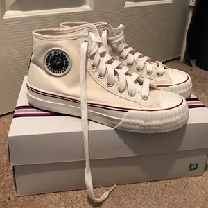 Classic white PF Flyers high top sneakers