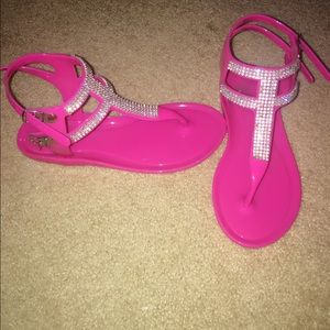 Hot pink bling bling sandals