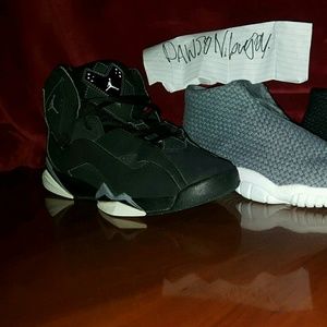2 pairs Jordan Futures and  1 pair of black Jordan