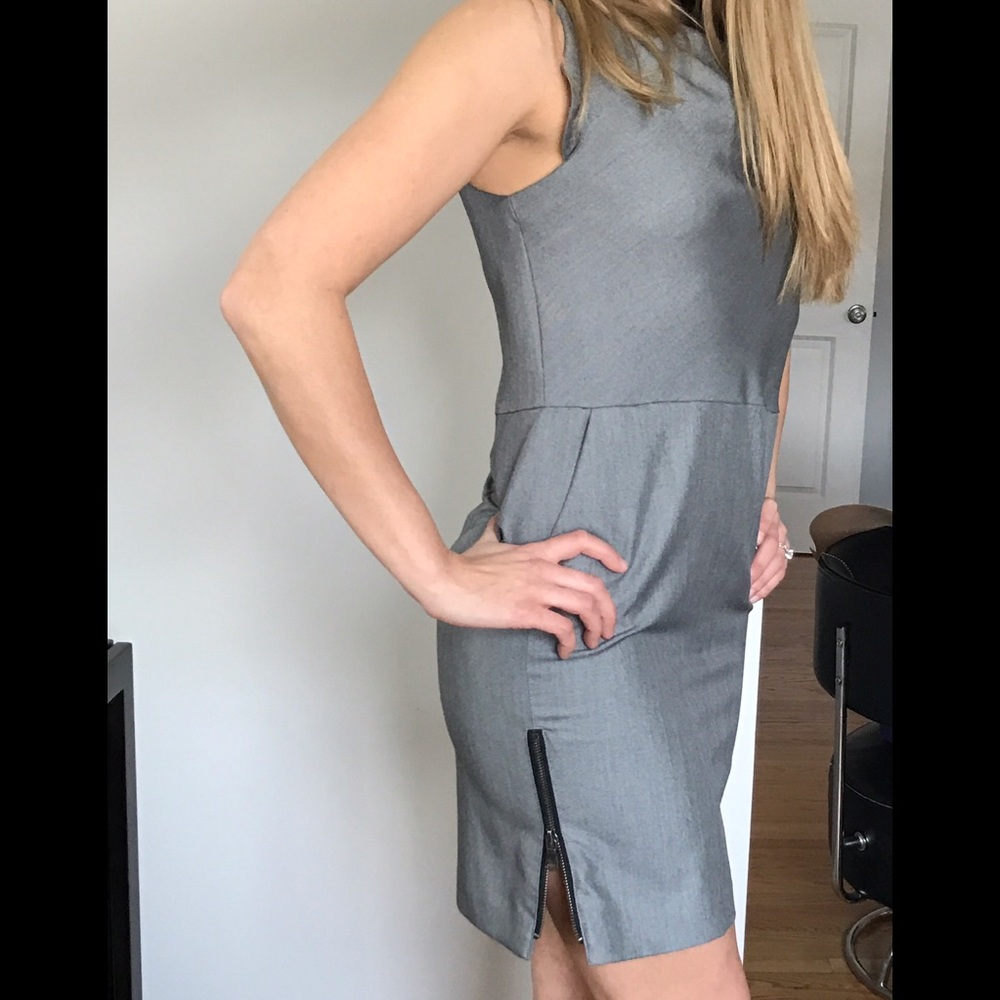 Grey Shift cowl neck dress with pockets