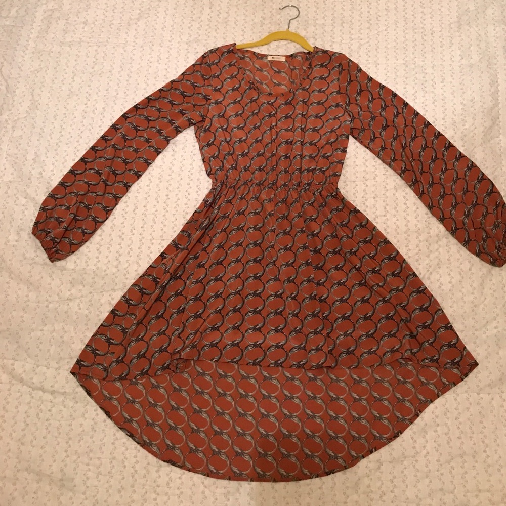 High-low dress.