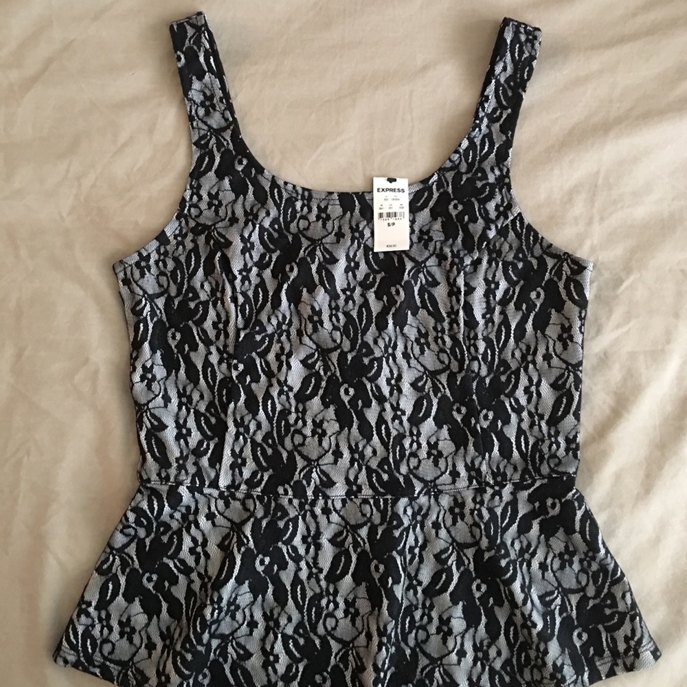 Lace peplum top NWT