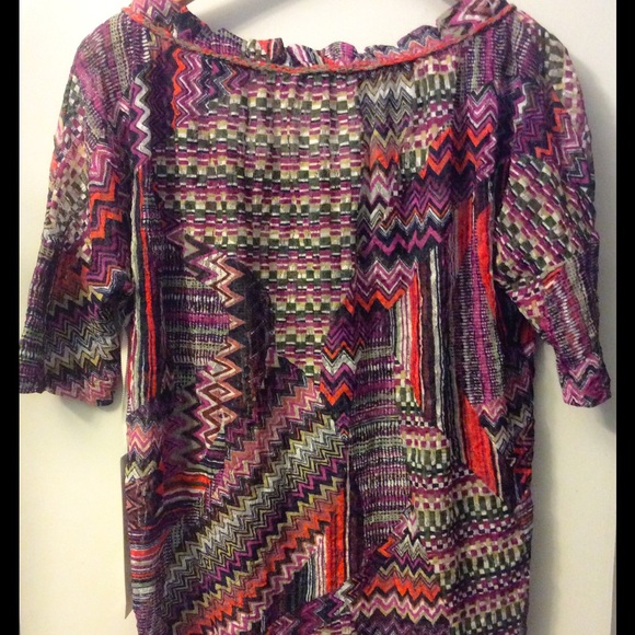 Like Missoni print style knitted oversized blouse - Picture 2 of 4