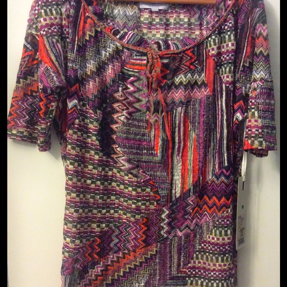 Like Missoni print style knitted oversized blouse - Picture 3 of 4