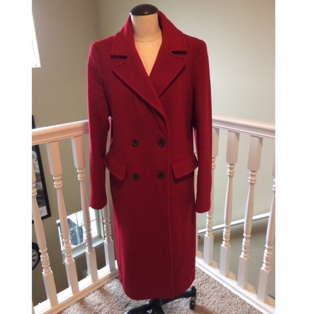 NWOT Land's End Paprika Wool Coat - 14