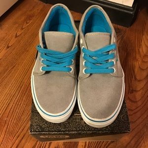 Gray and Blue Vans