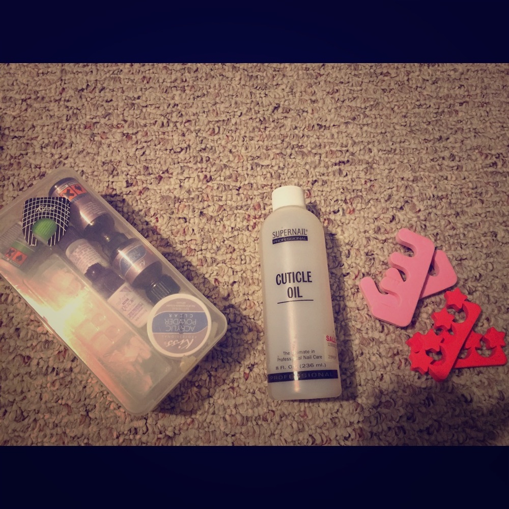 Nail kit with cuticle oil , and other nail supplie