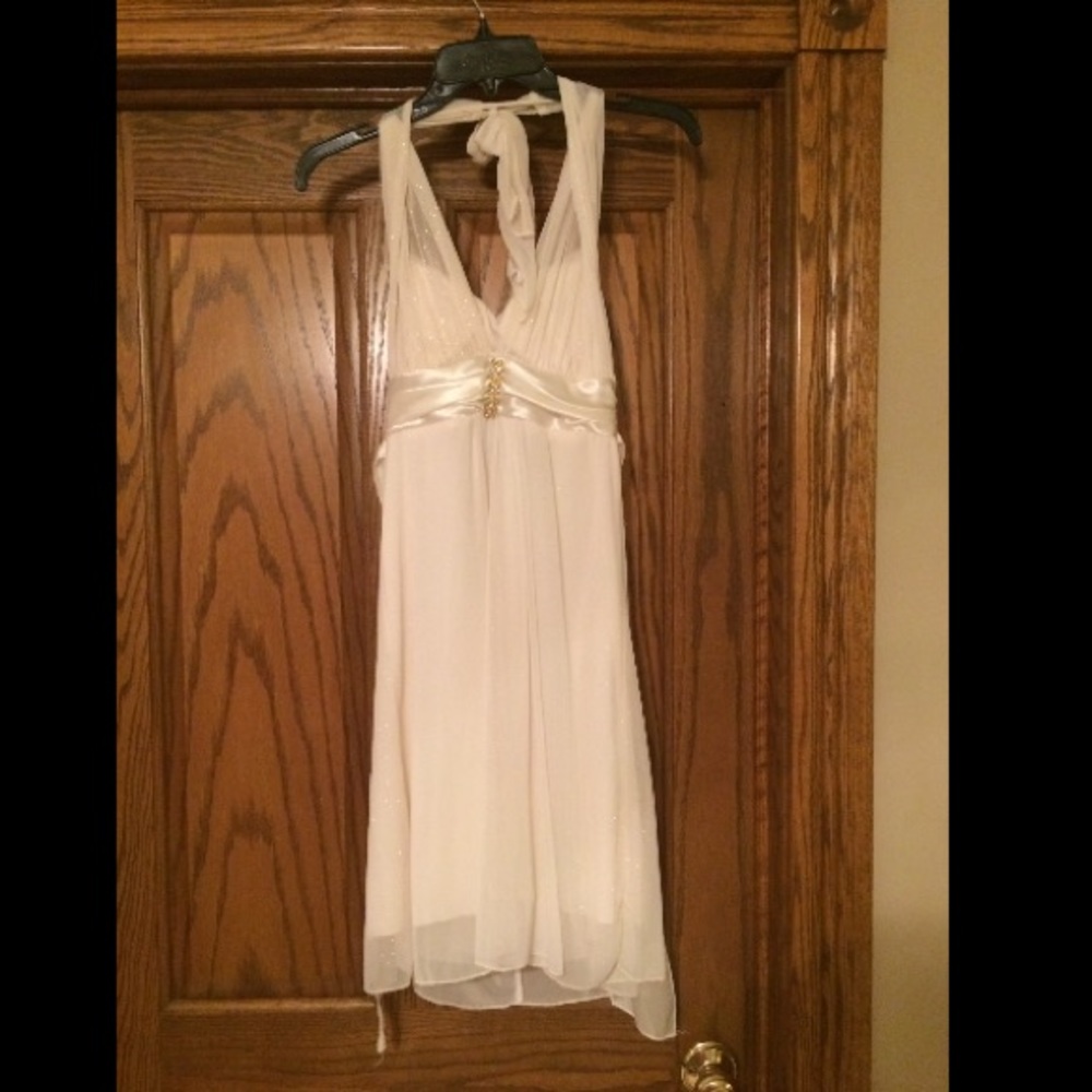 White halter dress