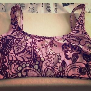 Swimming bikini top, in pink and brown