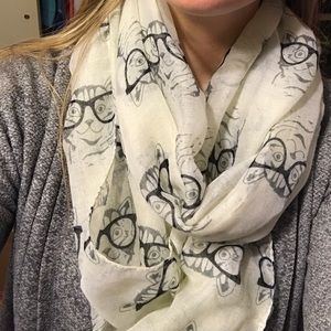 Cat with Glasses Circle Scarf