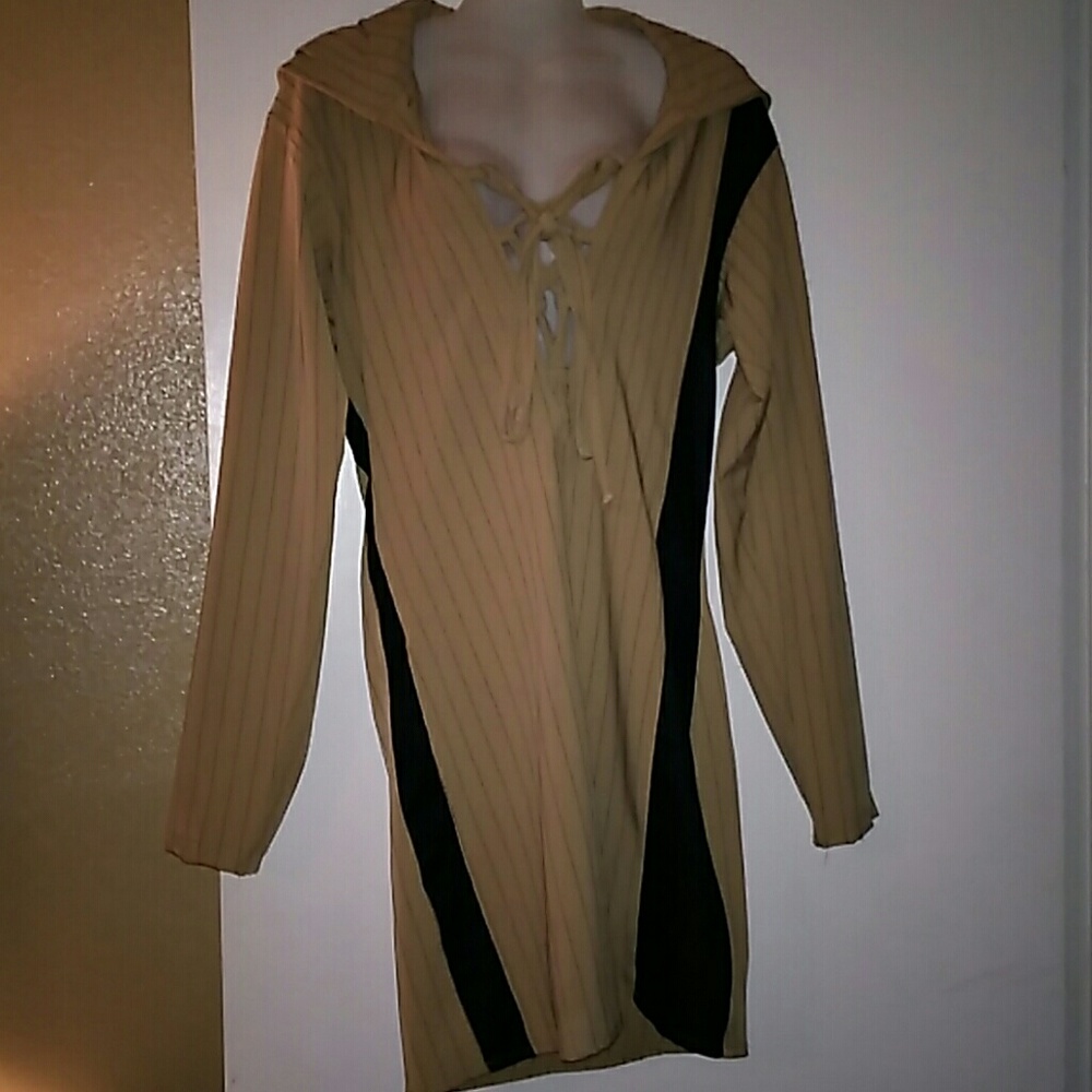 Pin stripe dress with hoodie