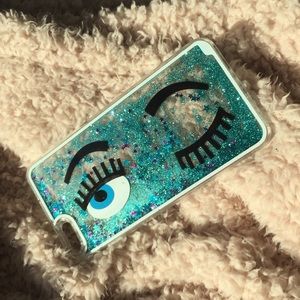 Turquoise Liquid Glitter Eyes iPhone 6 Plus Case