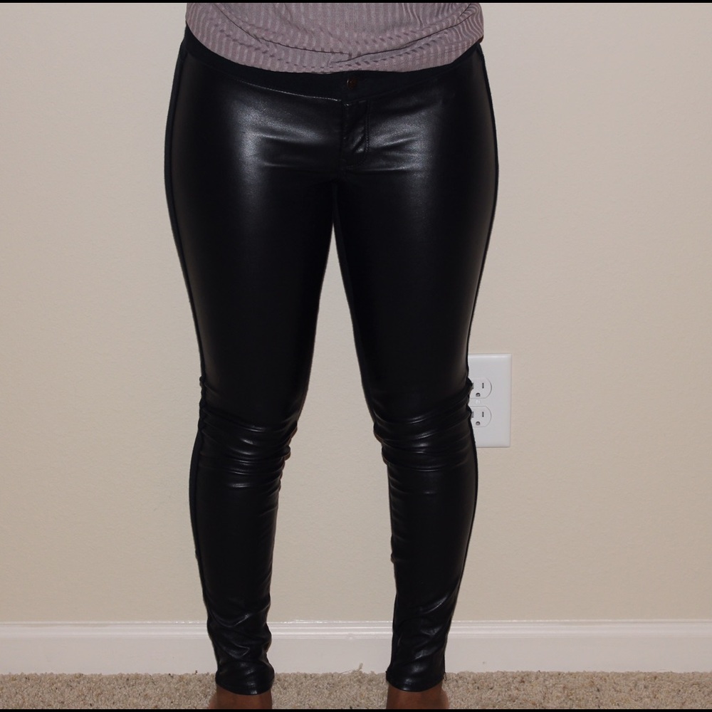 Navy Blue Hollister leather pants
