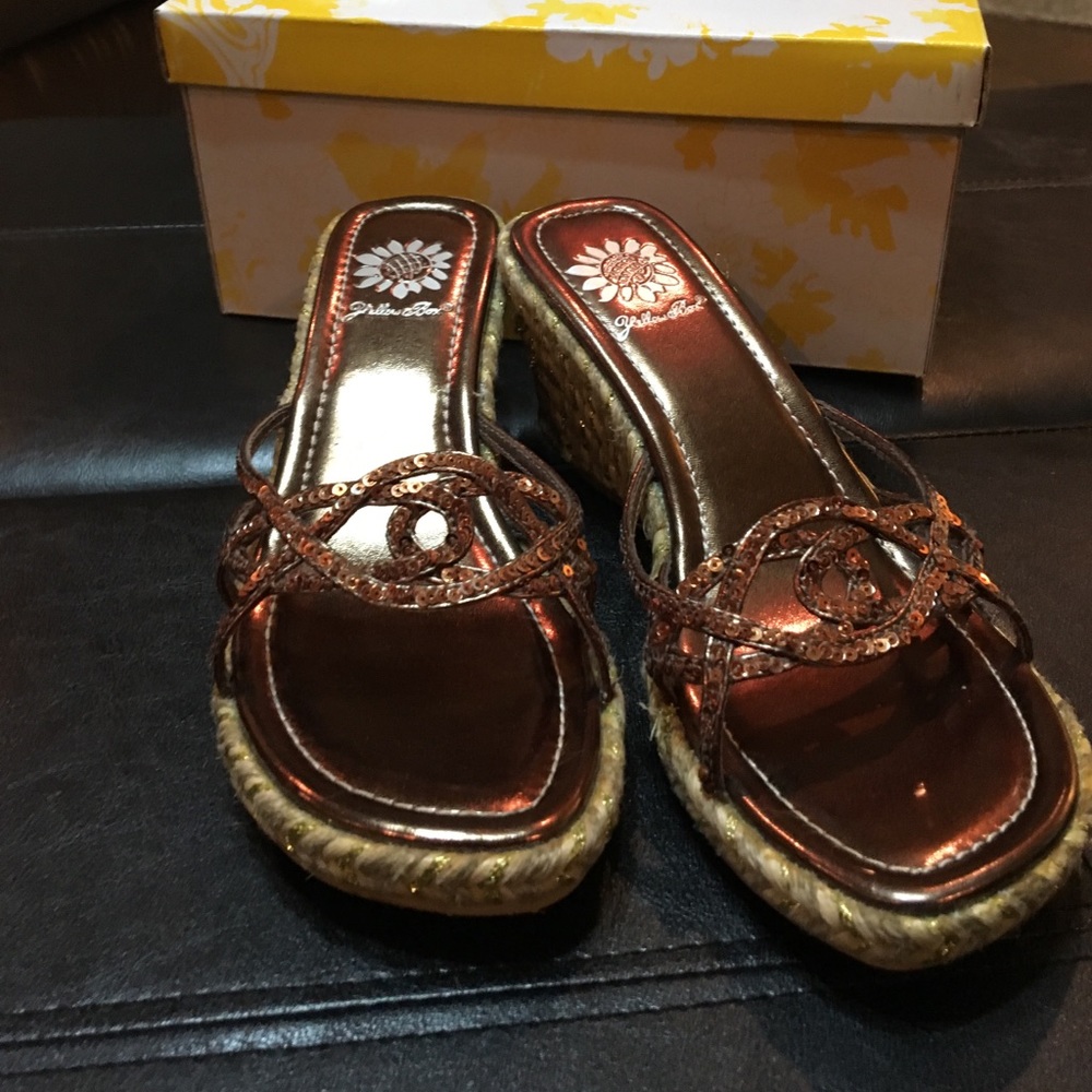 Yellow box brown metallic wedge