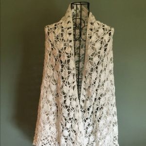 Vintage handmade Boho crochet shawl