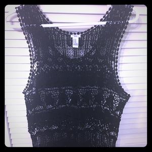 Black crochet dress