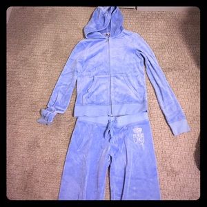 JUICY COUTURE VELOUR TRACKSUIT in LIGHT BLUE