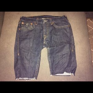 True religion mens jean shorts