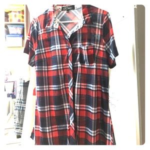 Plaid button down short sleeve